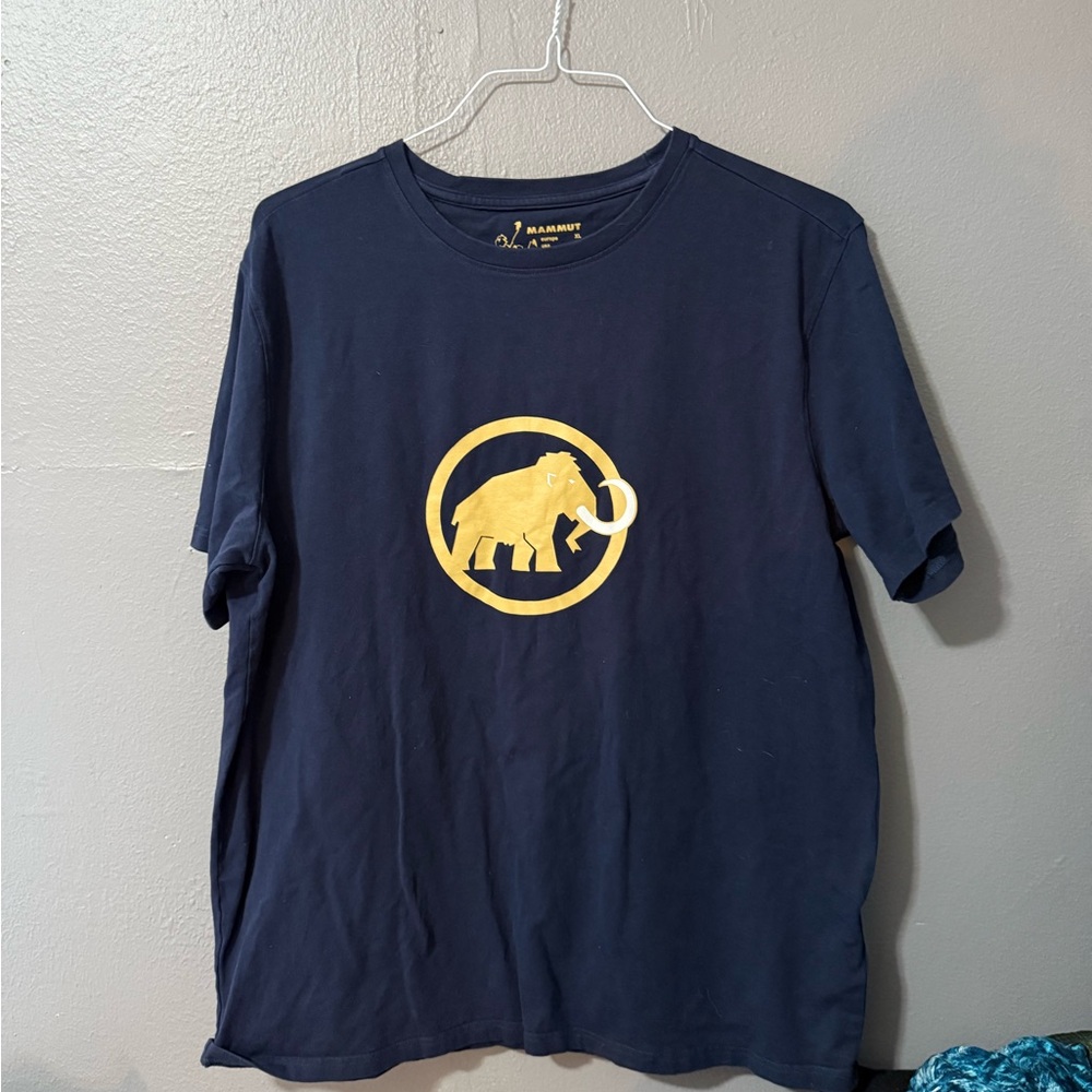Mammut Dark Blue Tee with Gold Print